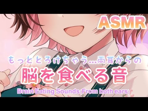 【ASMR】もっととろけちゃう...両耳からの脳を食べる音 [Melting...The sound of eating the brain from both ears]