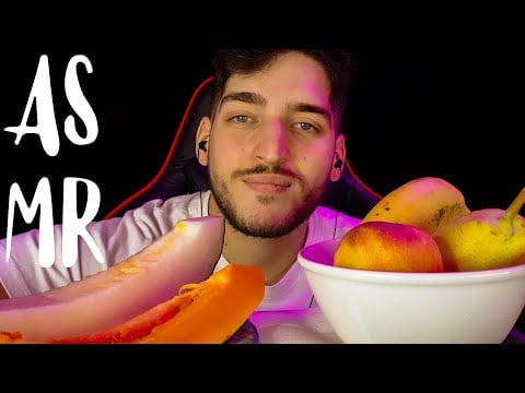 ASMR l EATING FRUITS to SLEEP very RELAXING!!!💤💤🍐🍌🍉