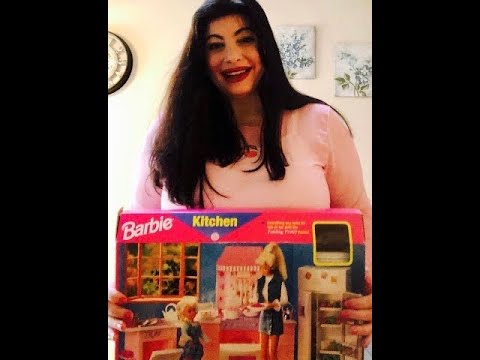 ASMR soft spoken Barbie part 2- unboxing kitchen set.