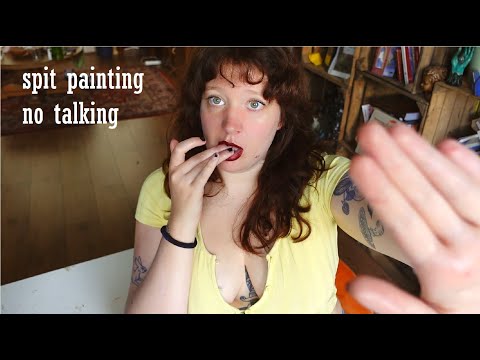 ASMR spit painting you, no talking and mouth sounds