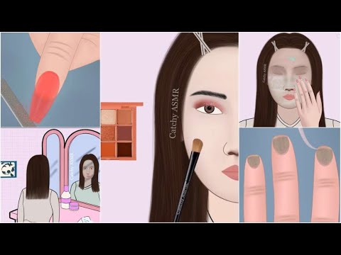 Nail treatment repair gel ASMR animation|| Korean makeup tutorial animation|| ASMR animation||