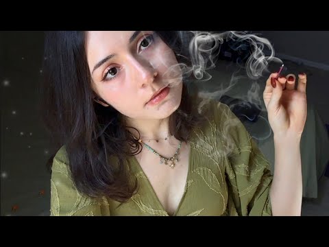 ASMR ~ mic blowing & smoke therapy // crunchy  sounds & hand movements