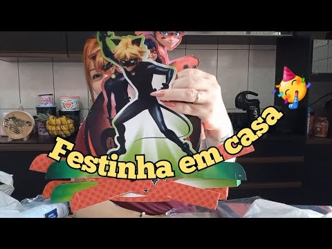 Festa de aniversário em casa, mostrando as comprinhas 🥳