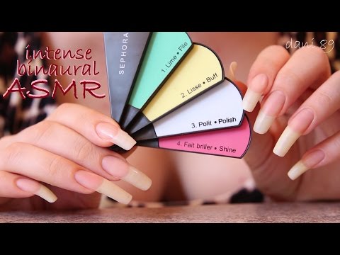 ▶ ASMR 🎧 new nail file! Tapping plastic ★ Sounds of natural long nails opening a package... 💤