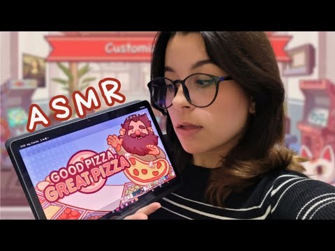 ASMR Jogando no iPad | Joguinho da Pizza + Sons de boca e chuva 🍕🌧😴