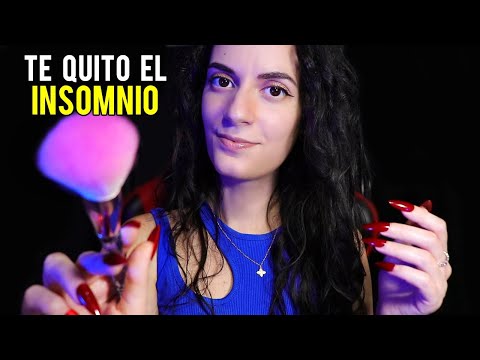 ASMR español TE QUITO EL INSOMNIO! (Atencion personal, brocha, soplidos, cantando..)