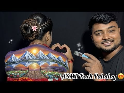 ASMR | My Husband Doing My Relaxing Back Painting | 🎨😍