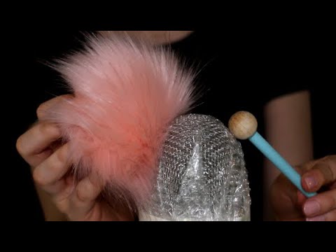 ASMR Plastic Wrap over Mic, Brushing, Tapping & More (No Talking)