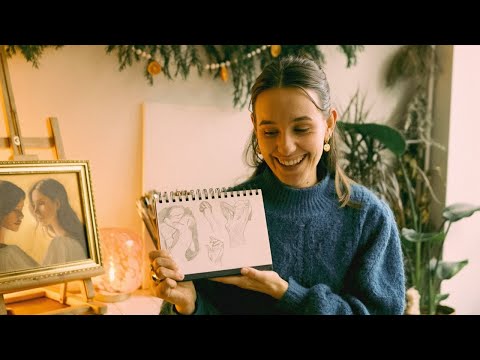 your french friend is sketching on a rainy day - soft asmr