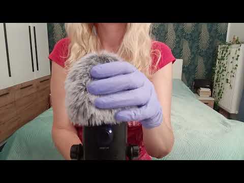 ASMR Pure Tingles:  Violet Gloves &  Fluffy Mic (No Talking)