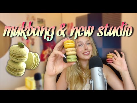 ASMR macaron mukbang & making my dream studio ⋆.ೃ࿔*:･