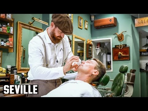💈Super Smooth Shave, Threading & Nose Waxing With The Brazilian Barber of Seville!