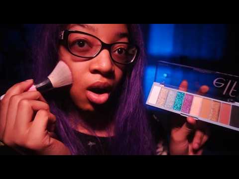 i do your winter makeup… ASMR with mouth sounds ❄️