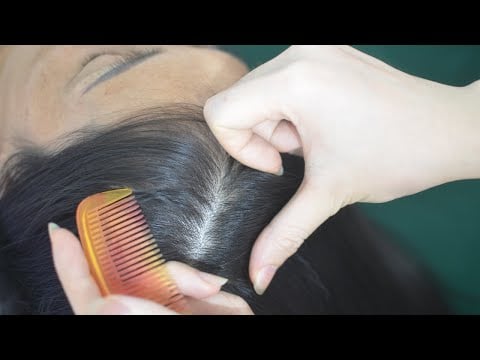 ASMR Real Person Hair Parting, Hair Combing No Talking, Hair Sound Tingly For Anxiety Relief