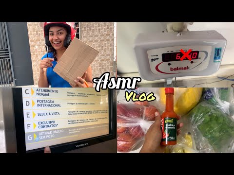 ASMR VLOG- MERCADO, CORREIOS, UM POUCO DA LIMPEZA DA CASA, ETC