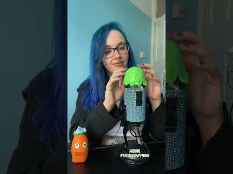 ASMR putty tapping on the mic 💚😴(full on ✅⏰) #asmrtapping #shorts #asmrputty #asmr