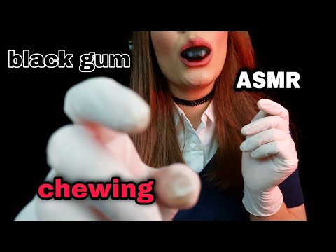 |ASMR| chewing gum ,latex gloves sounds and some whispering |gum chewing asmr|