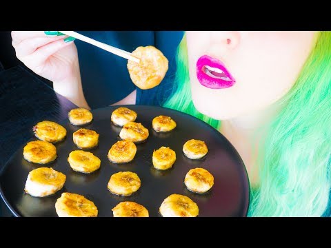 ASMR: Gooey Pan Fried Cinnamon Bananas | Breakfast Idea ~ Relaxing Eating Sounds [No Talking|V]😻