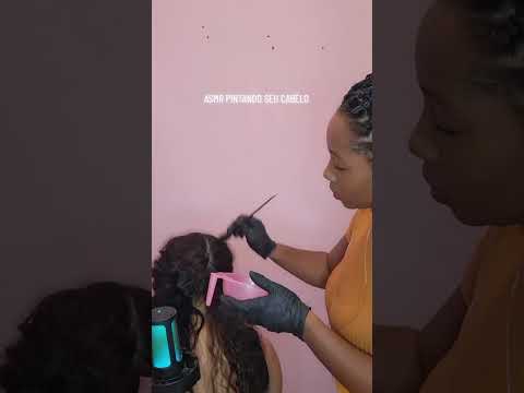 ASMR APLICADO - PINTANDO SEU CABELO #asmr #shorts #asmrvideo