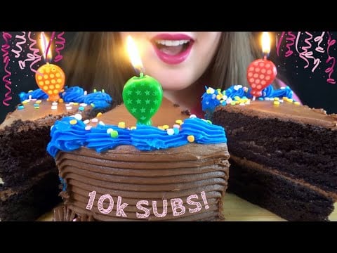 ASMR Chocolate Cake [Eating Sounds] 10K SUBSCRIBERS CELEBRATION!