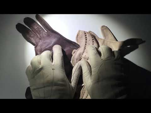LEATHER GLOVES 🙌  Paper Thin  VINTAGE  Leather GLOVES  [[ASMR]]