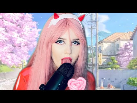 ASMR Many Sounds (licking, tapping, rubbing, eating) 🍭 💦