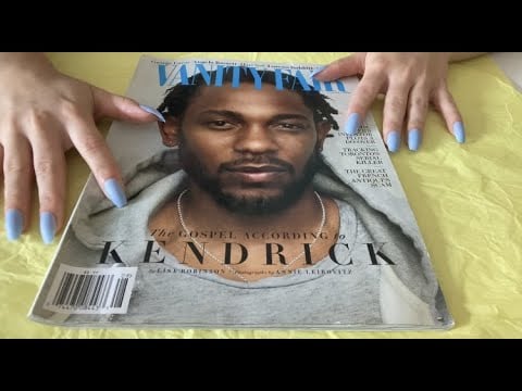 ASMR 📚 lo fi 🔵 magazine flipping ~ soft spoken