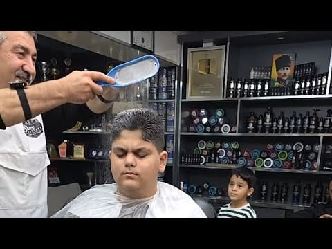 ASMR RELAXING HAIR CUTTING AND BODY MASSAGE WITH MUNUR ONKAN