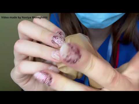 ASMR nurse comforts you with her surgical latex gloves