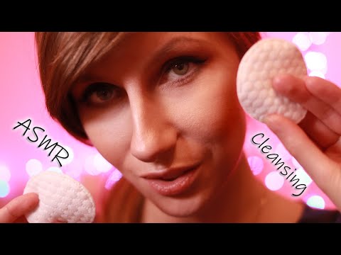 ASMR Face Cleansing, Exfoliating, Moisturizing [ROLEPLAY] with gloves, massage, sponge, brush etc