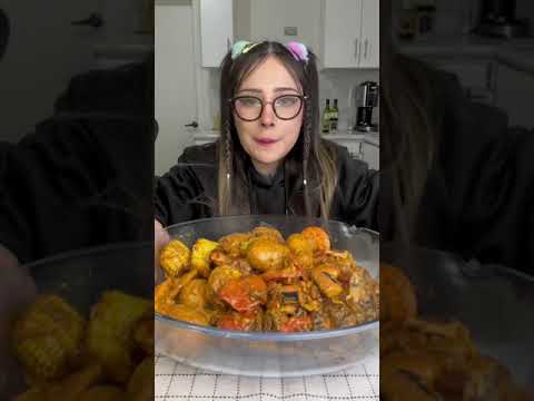 En el link esta la versión completa 🦐🥹💕 #asmr #mukbang #seafood