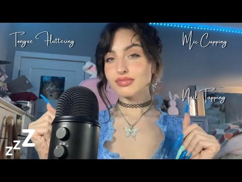 Beebee ASMR Tongue Fluttering Part 4 Compilation | Mouth Sounds, Wet & Dry, UpClose, Nail Tapping
