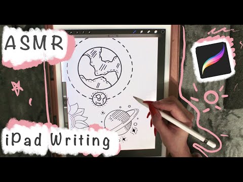 ASMR - Inaudible Whispers + iPad Writing Sounds - Space doodles in Procreate