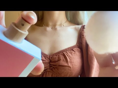Wooden Makeup, Hair💇🏼‍♀️ (real camera touch) ASMR