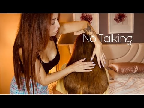 ASMR: Brushing Your Hair Before Bed✨white noise✨no talking 