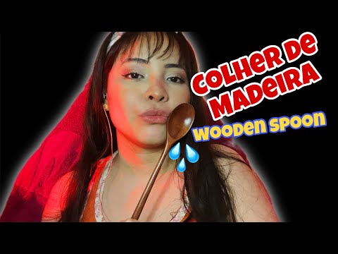 Asmr Colher De Madeira 🪵 💦wooden spoon🪵💦