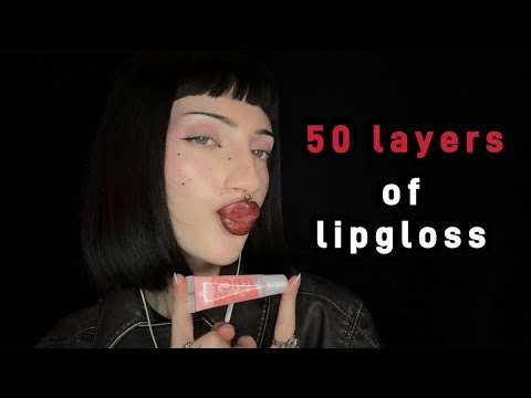 50 layers of lipgloss ASMR (counting in French)