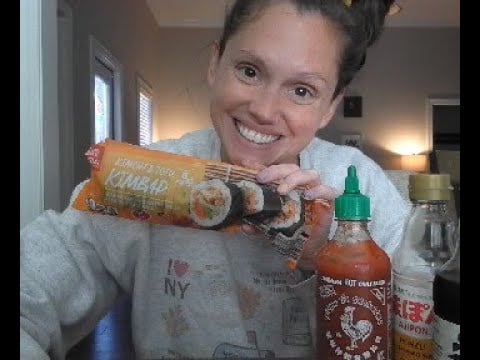 ASMR Eat Lunch With Me 🍱 | Kimbap Mukbang (Soft Spoken, Relaxing Sounds)