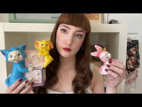 ASMR haul of my recent vintage purchases - whispers and tapping 🪻