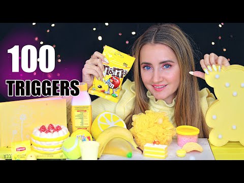 ASMR 100 YELLOW Triggers in 10 minutes 💛 АСМР 100 ЖЕЛТЫХ Триггеров для МУРАШЕК