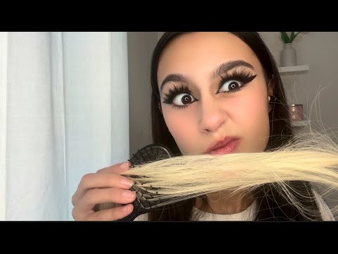 ASMR| Girl who’s OBSESSED with you plays with your hair in CLASS? 💆🏼‍♀️