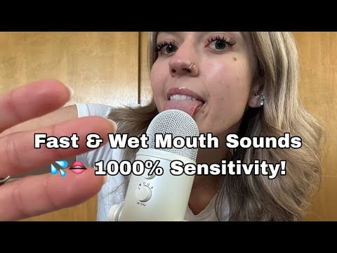 ASMR| Fast & Aggressive Wet Mouth Sounds @1000% Sensitivity! + Coconut Rain Triggers