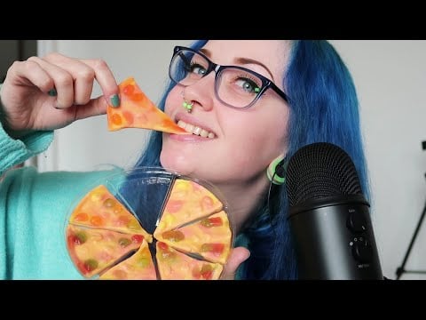 ASMR GIANT GUMMY PIZZA (Chewy Eating Sounds)