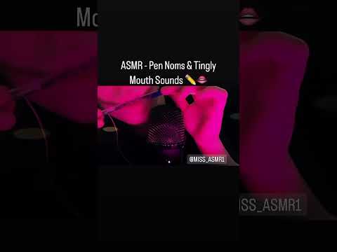 ASMR - Pen Noms & Tingly Mouth Sounds ✏️👄 #asmr #mouthsounds #stressrelief #shortsasmr #shorts