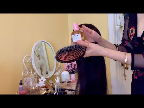 ASMR Hair Brushing & Curling