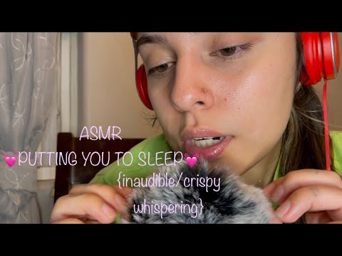 ASMR {fluffy mic} inaudible positive whispering to make you sleepy 🦋