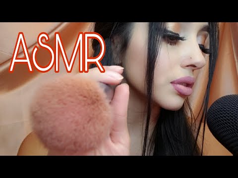 ASMR| Semi Inaudible whispering/Tingly face brushing 😴