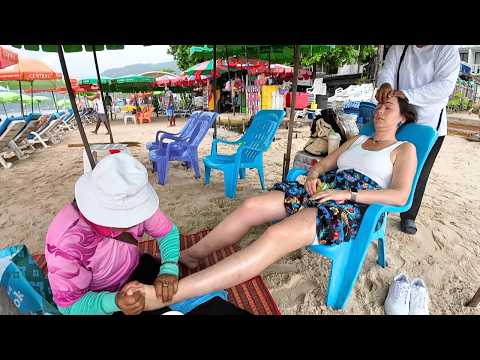 Fenomenal MASAJE A CUATRO MANOS en una playa de Tailandia 😌