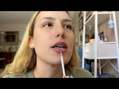 Lip Gloss and Balm Application ASMR | up-close personal whisper 🫧