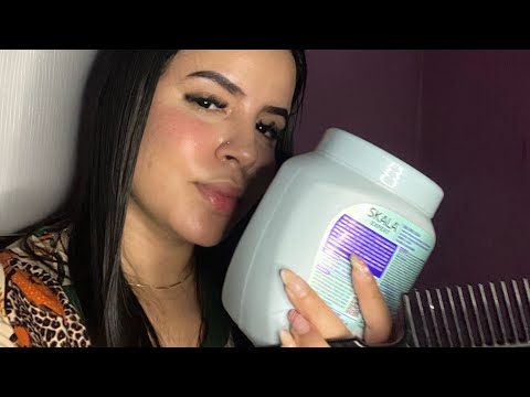 ASMR - FINALIZANDO SEU CABELO CACHEADO 👩🏽‍🦱